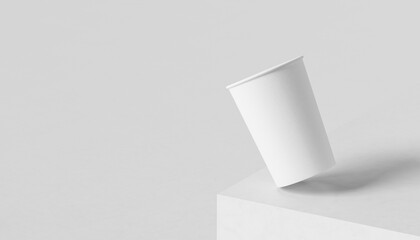 Paper coffee cup mock up. Paper coffee cup isolated on white background. 3D illustration