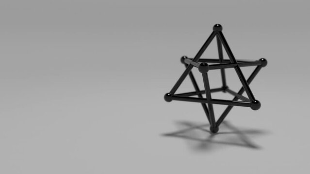 looped 3D animation rotation of a black merkaba