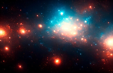 Fototapeta premium Delving into a splendid galactic cosmos with a starry backdrop