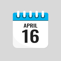 Icon page calendar day - 16 April