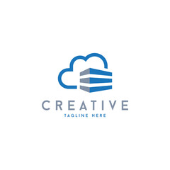 Cloud storage tech logo