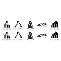 REAL ESTATE BUILDING LOGO VECTOR, Real Estate Logo Design Template Vector Graphic Branding Element.