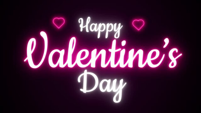 Happy Valentine's Day animated valentine's day ahppy valentine neon animated greetings written valentine neon lettering text