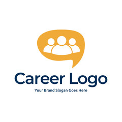 Job logo finder design template. Creative concept of digital find job vector illustration.