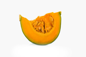 Sliced pumpkin isolated on white background