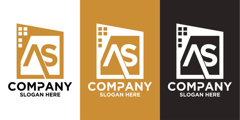 a logo with the initials A S is simple and suitable for business needs