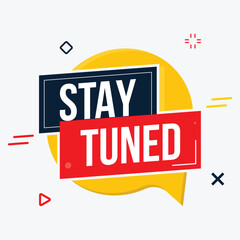 stay tuned banner label clipart