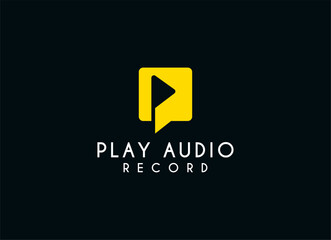 Audio sound recording logo. Sound wave audio logo concept. 