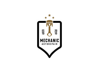 Automotive mechanic logo design. Mechanic services, auto repair logo. design template, vector illustration.