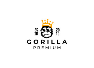 Cool Gorilla logo, monkey head vector template. Head of gorilla logo design © AlvinStd.