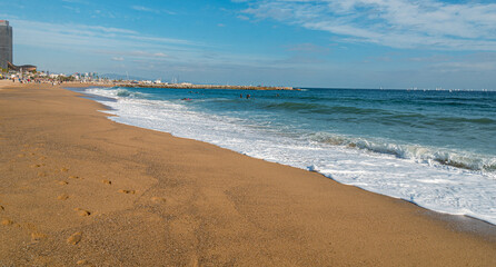 Fototapeta na wymiar sand beach of Barcelona, Spain 2023 November 