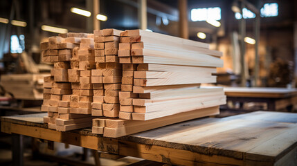 Efficiently Prepared Lumber at Woodworking Facility for Quality Craftsmanship