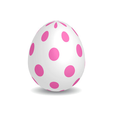 Simple white Easter egg with pink dots