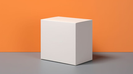 White product box on isolated color background