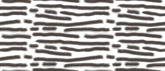 Seamless abstract textured pattern. Simple background black and white texture. Lines. Digital brush strokes background. Designed for textile fabrics, wrapping paper, background, wallpaper, cover.