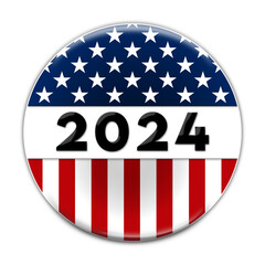 Presidential Election button for 2024 in US colors