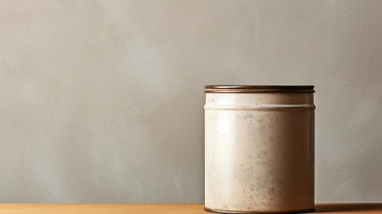 Vintage Charm with a Tin Canister on Beige Textured Background