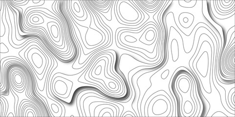 Topographic map. Geographic mountain relief. Abstract lines background paper texture Imitation of a geographical map shades .Topographic contour lines vector map seamless pattern vector illustration. - obrazy, fototapety, plakaty