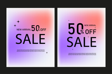 Set of trendy gradient sale template 