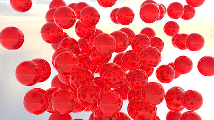 blood cells flowing through vein