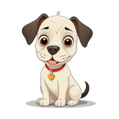Vector Drawing of a Cartoon Dog on White Background