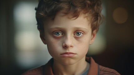 Portrait of a Young Boy with Developmental Delay