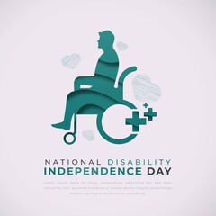 National Disability Independence Day Paper cut style Vector Design Illustration for Background, Poster, Banner, Advertising, Greeting Card