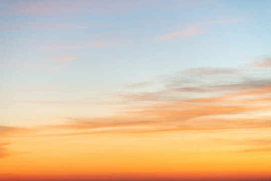Sky gradient from blue to orange sunset