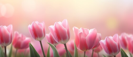 Beautiful pink Tulip on a blurred spring sunny background. bright pink tulip flower background for the spring or love concept. beautiful natural spring scene, texture for design, copy space. banner
