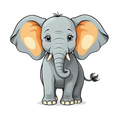 Obraz premium Detailed Vector Art of a Cartoon Elephant Isolated