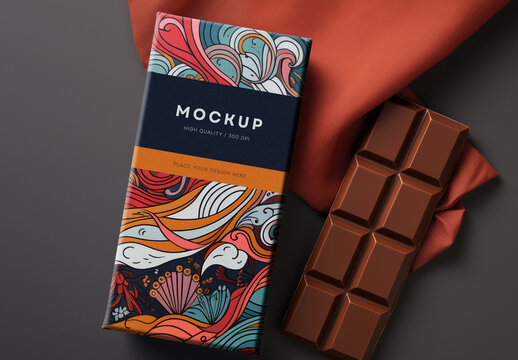 Chocolate Bar Packaging Mockup Generated with AI