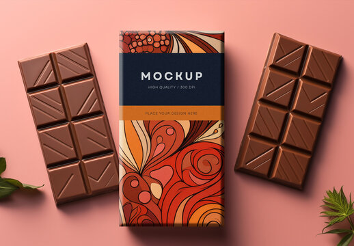 Chocolate Bar Packaging Mockup Generated with AI