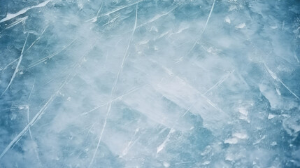 blue ice texture,  Ice hockey with marks from skating background 