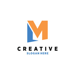 Vector letter m logo design icon element vector with creative modern style