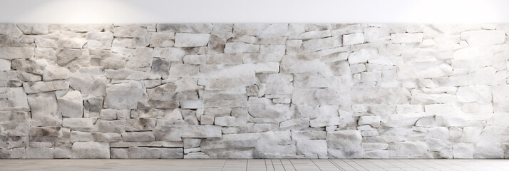 Architectural Elegance  3D Rendering of White Background with Stone Old Texture Wall, Conceptual Background for Design Projects