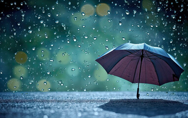 rain on transparent umbrella, transparent umbrella under the rain 