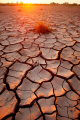 The earth is cracked from drought. Selective focus. - obrazy, fototapety, plakaty