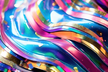  a close up of a multicolored object with gold flecks and confetti sprinkles.
