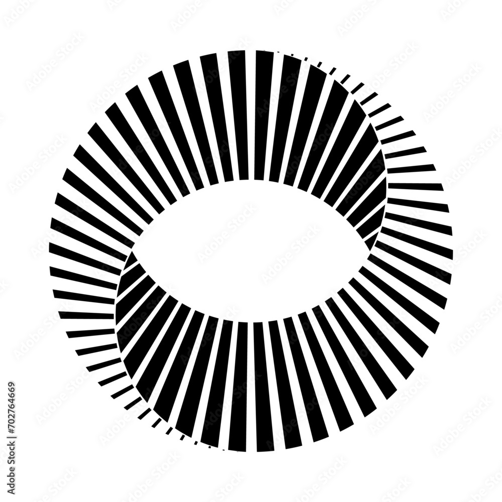 Poster Abstract design element mobius strip continuous tape twisted around.  Impossible circle. Vector icon.