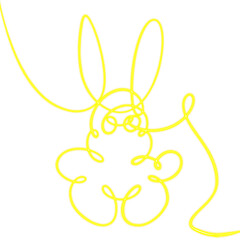 Line art of easter rabbit