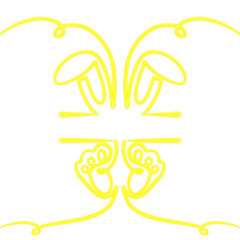 Line art of easter rabbit