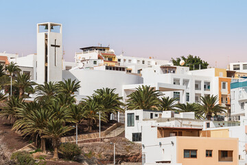 Morro Jable on the Canary Island of Fuerteventura, Spain. The town is located on the Jandía peninsula, municipality of Pájara.