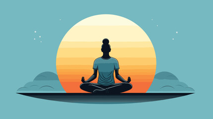 mindfulness and focus of a gym enthusiast practicing yoga or meditation within a gym setting.