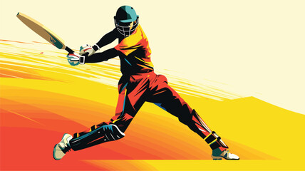 Fototapeta premium cricket through a vector art piece that captures the essence of the sport. 