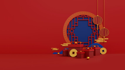 Happy Chinese New Year. 3D Illustrations.