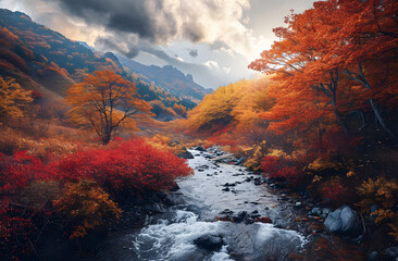 Enchanted Autumn Forest Stream