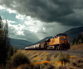 Obraz premium Autumn Freight Journey