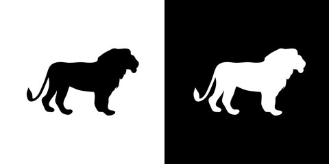 Lion silhouette icon. Animal icon. Black animal icon. Silhouette