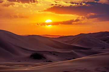 Fototapeta na wymiar Goldene Stille: Majestätische Dünenlandschaft in der unendlichen Schönheit der Wüste