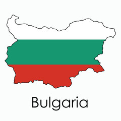 Outline drawing of Bulgaria flag map.